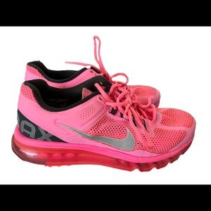 Nike Womens Air Max 555363-601 Round Toe Lace Up Pink Sneaker Shoes Size 10